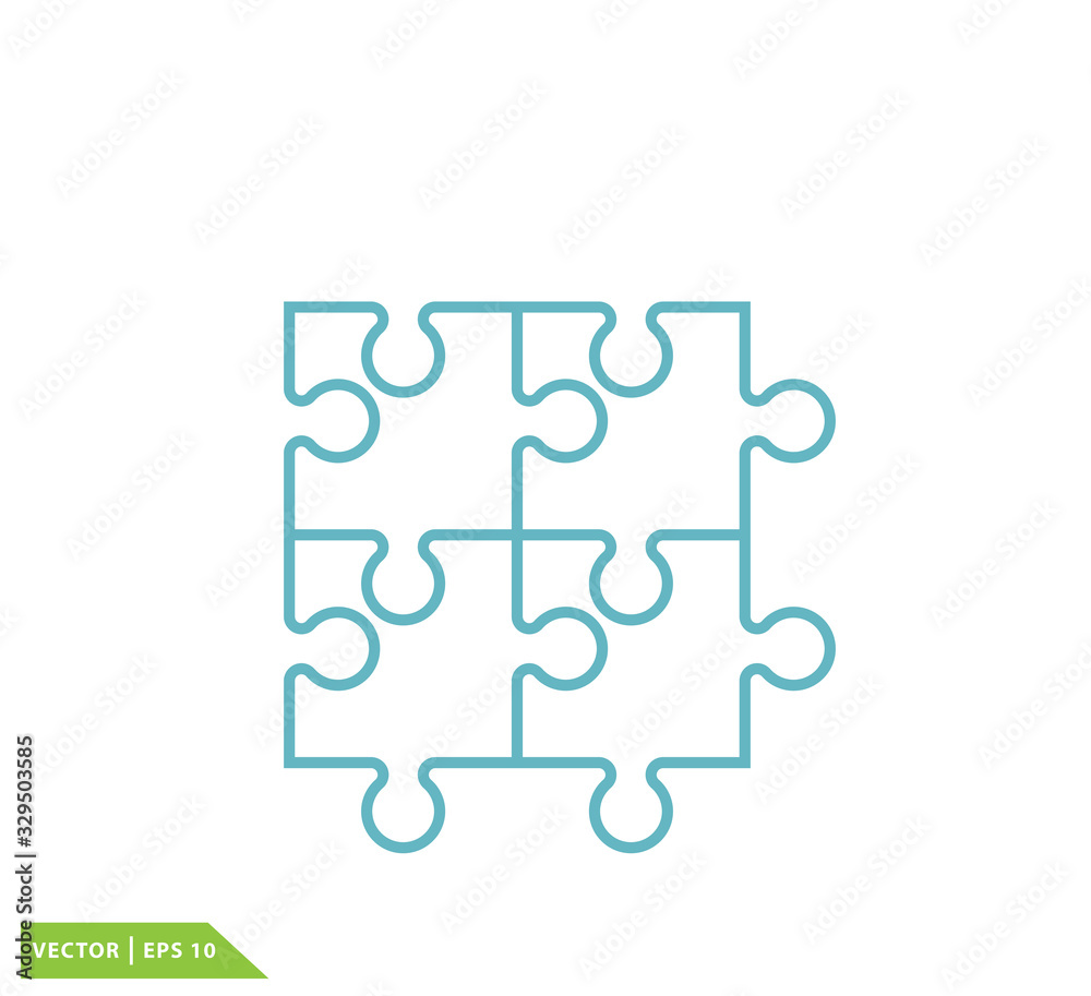 Puzzle icon vector logo design template