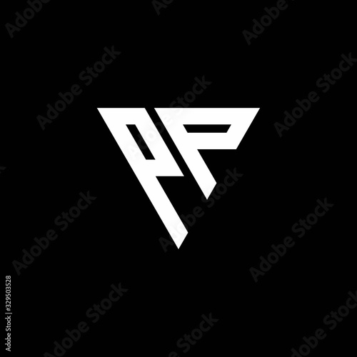 Free Download PP Logo letter monogram with triangle shape design template - GFXLoad