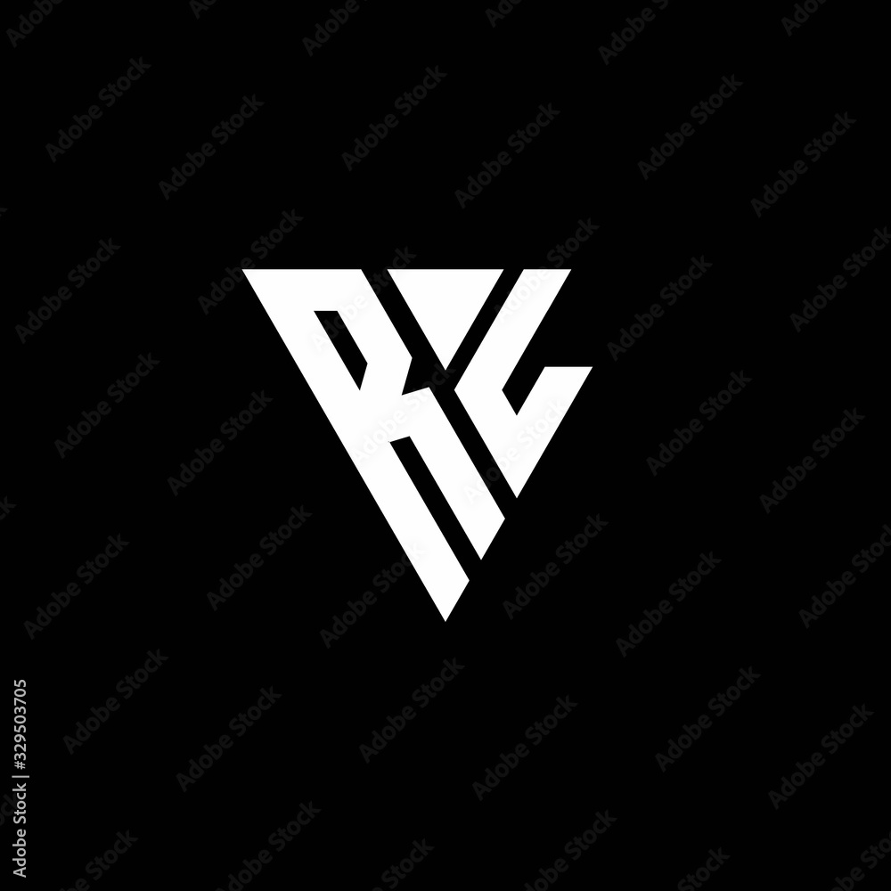 RL Logo letter monogram with triangle shape design template RL Logo letter monogram with triangle shape design template