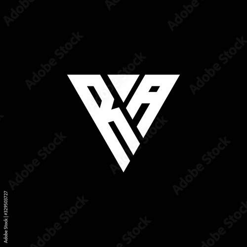 RA Logo letter monogram with triangle shape design template