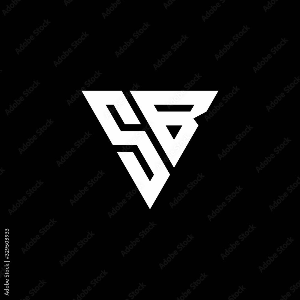 SB Logo letter monogram with triangle shape design template SB Logo letter monogram with triangle shape design template