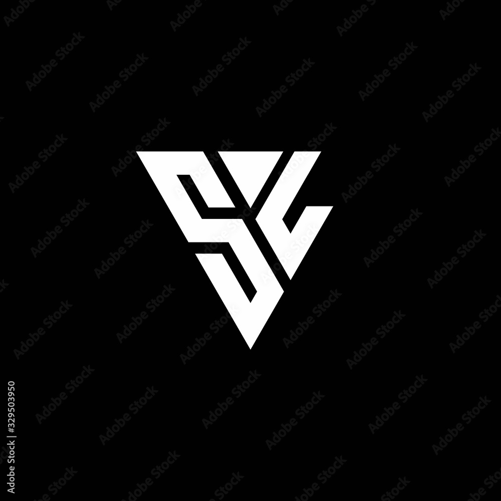 SL Logo letter monogram with triangle shape design template SL Logo letter monogram with triangle shape design template