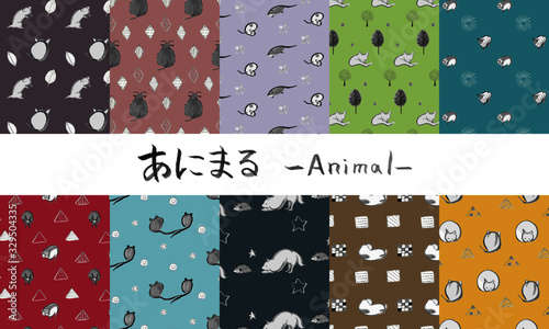 set of seamless animal patterns_03