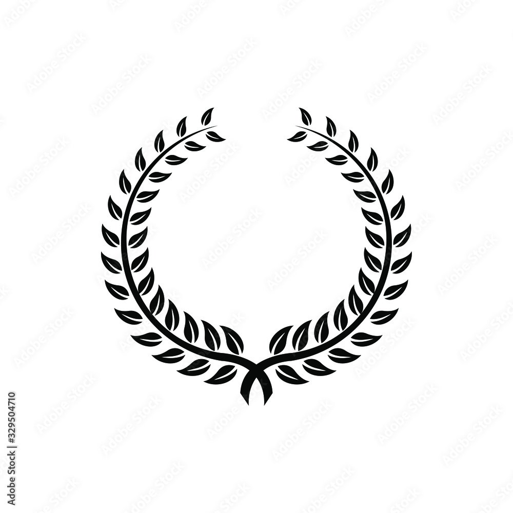 Laurel Leaf crown branch black logo icon design vector illustration Laurel Leaf crown branch black logo icon design vector illustration