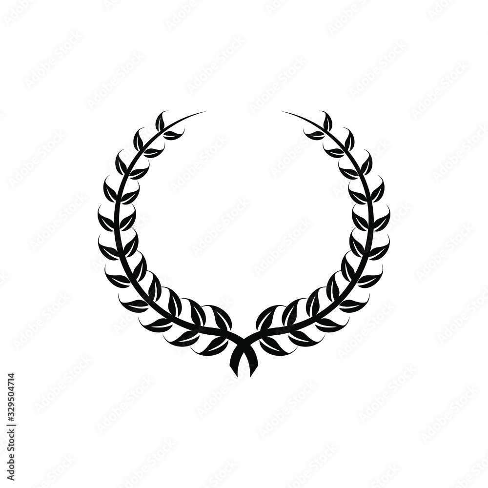Laurel Leaf crown branch black logo icon design vector illustration Laurel Leaf crown branch black logo icon design vector illustration