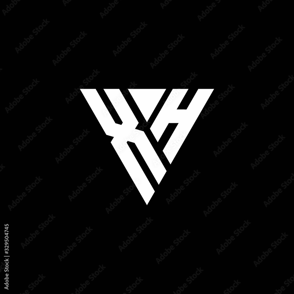 XH Logo letter monogram with triangle shape design template XH Logo letter monogram with triangle shape design template