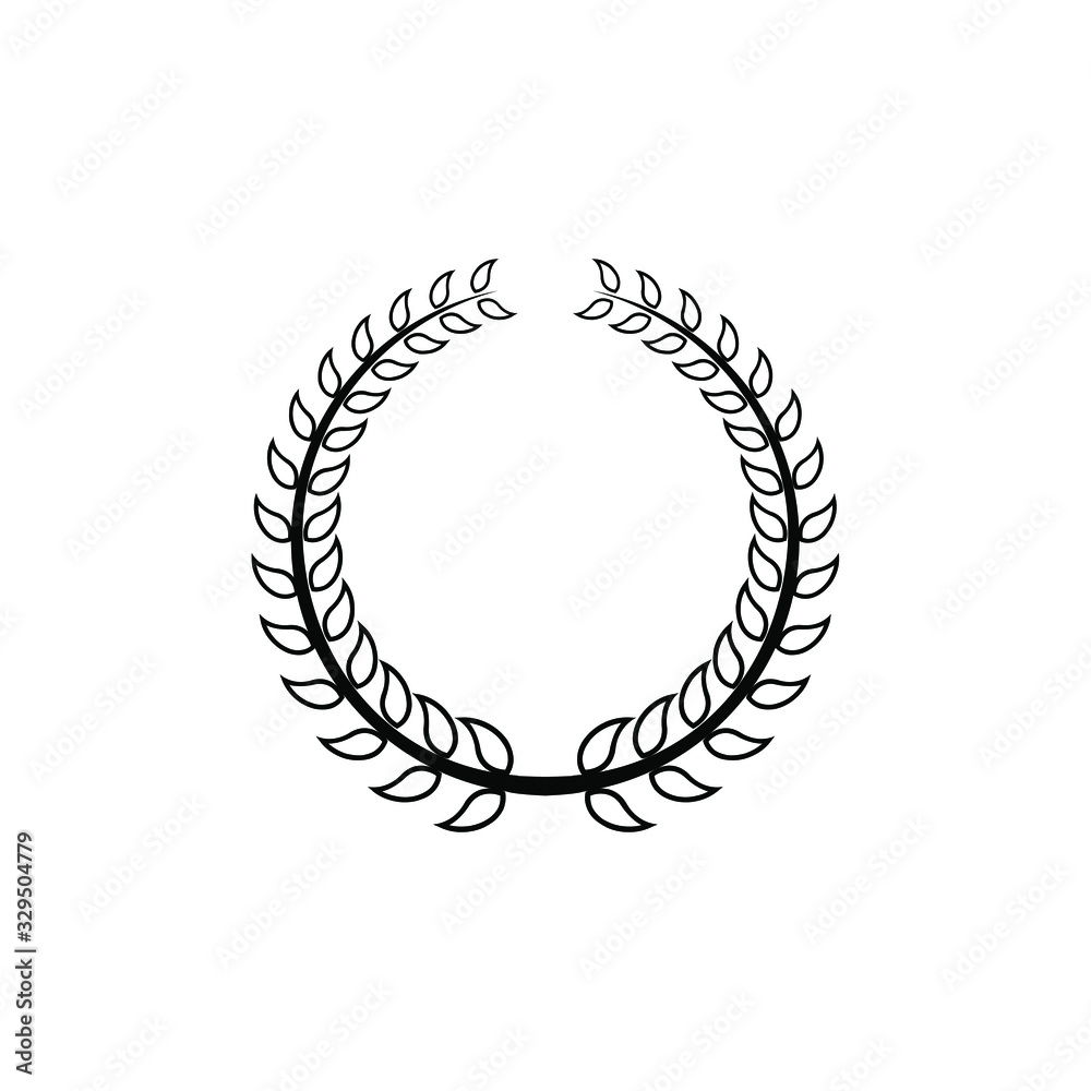 Laurel Leaf crown branch black logo icon design vector illustration Laurel Leaf crown branch black logo icon design vector illustration
