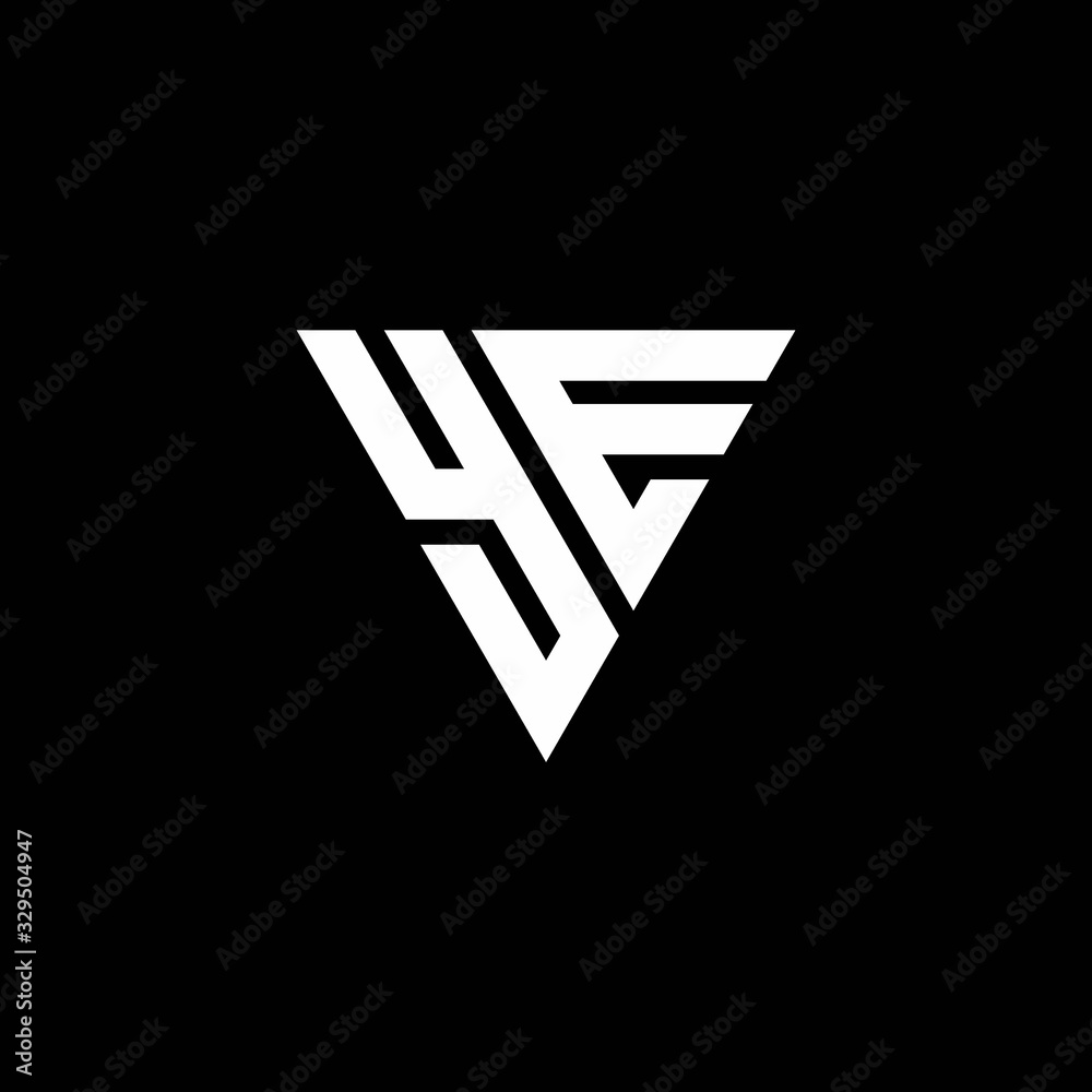 YE Logo letter monogram with triangle shape design template YE Logo letter monogram with triangle shape design template