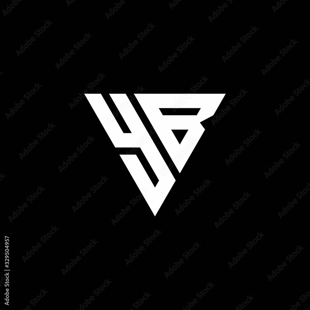 YB Logo letter monogram with triangle shape design template YB Logo letter monogram with triangle shape design template