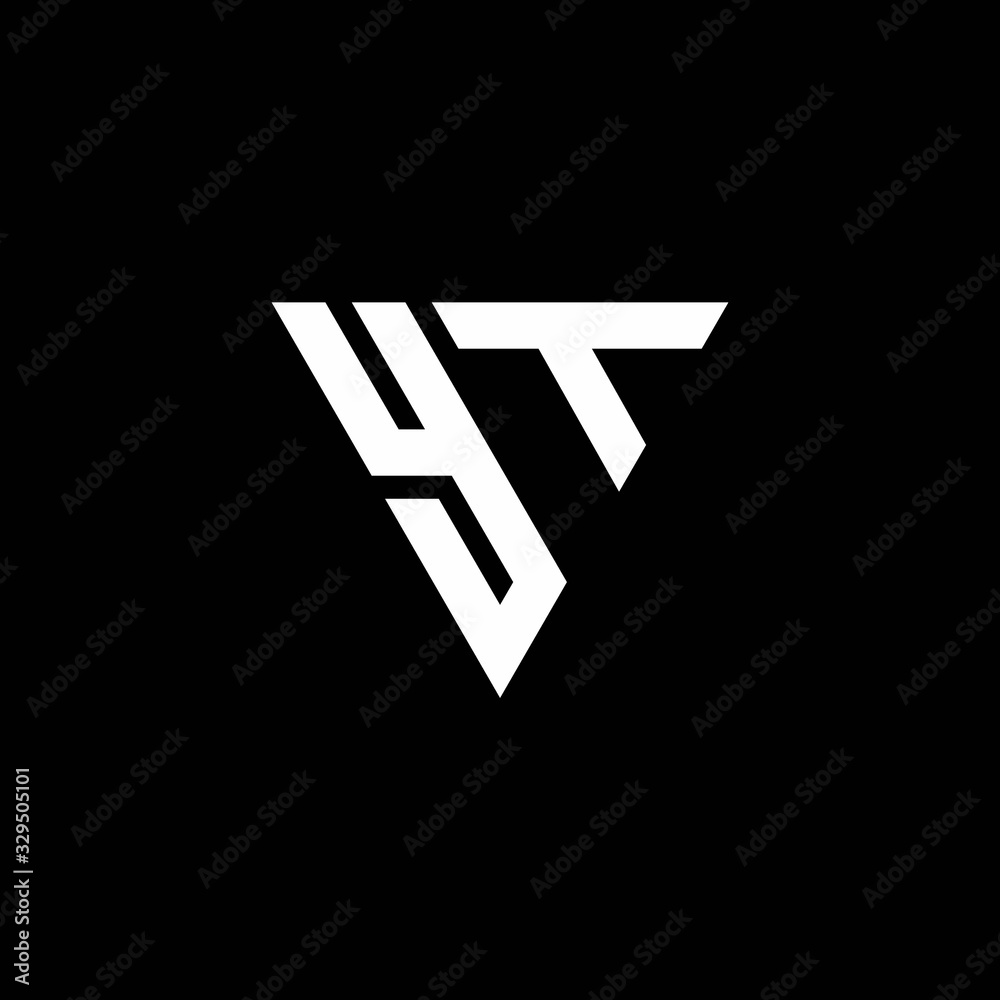 YT Logo letter monogram with triangle shape design template YT Logo letter monogram with triangle shape design template