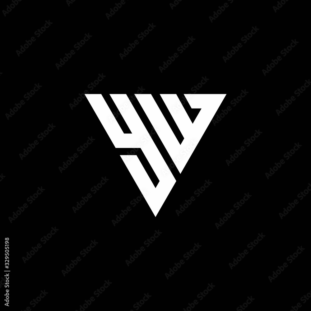 YW Logo letter monogram with triangle shape design template YW Logo letter monogram with triangle shape design template