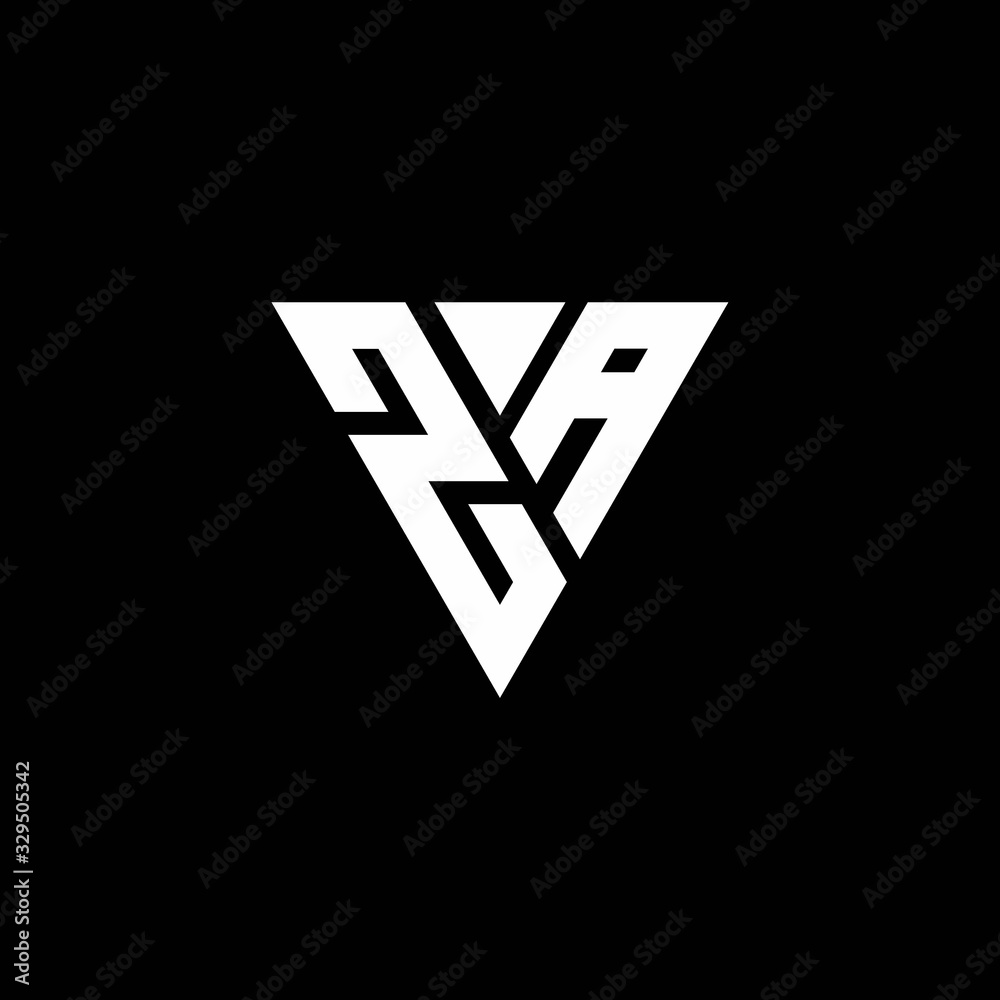 Fototapeta premium ZA Logo letter monogram with triangle shape design template