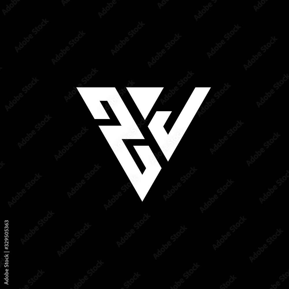 ZJ Logo letter monogram with triangle shape design template ZJ Logo letter monogram with triangle shape design template