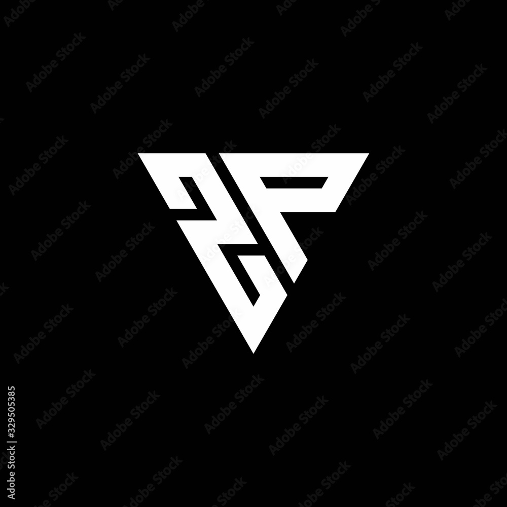ZP Logo letter monogram with triangle shape design template ZP Logo letter monogram with triangle shape design template