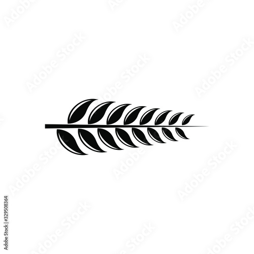 Leaf branch black logo icon design vector illustration