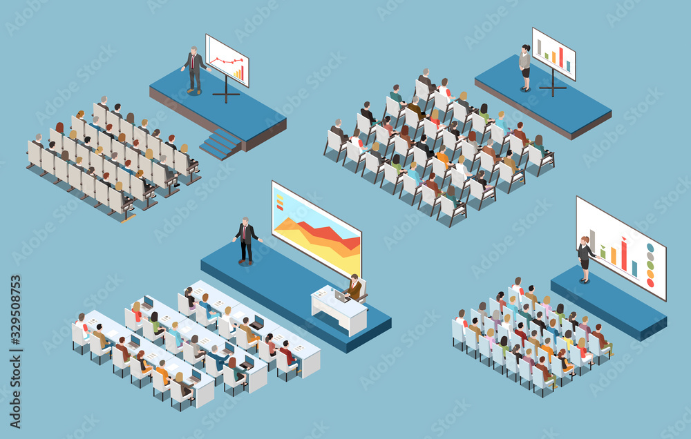 Conference Hall Isometric Set Conference Hall Isometric Set