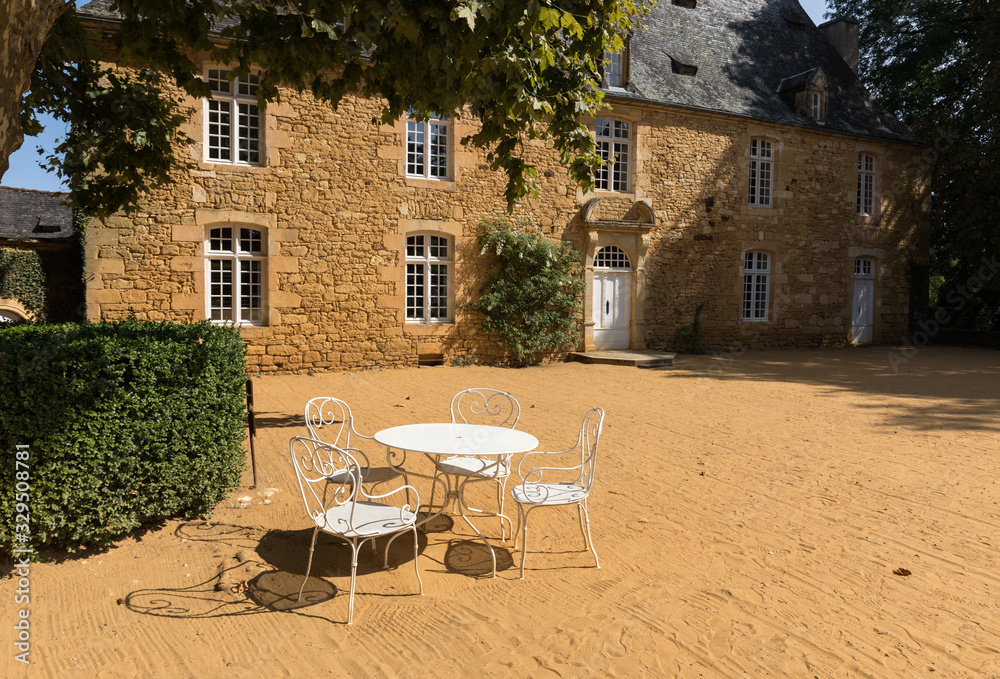The Manor of Artaban in the picturesque Jardins du Manoir d Eyrignac in Dordogne. France