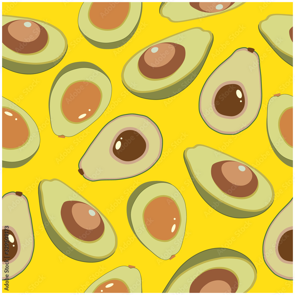 Fototapeta premium healthy food. seamless avocado pattern for textiles, prints, greeting cards, clothes, banner, wallpaper.