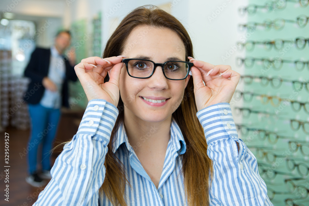 glasses eyewear woman happy portrait looking at camera glasses eyewear woman happy portrait looking at camera