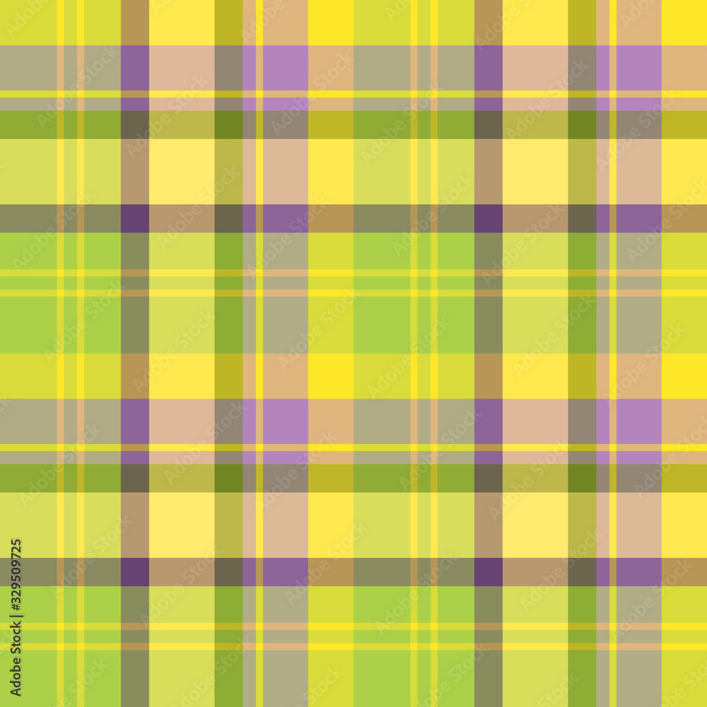 Seamless pattern in great green, yellow and violet colors for plaid, fabric, textile, clothes, tablecloth and other things. Vector image. Seamless pattern in great green, yellow and violet colors for plaid, fabric, textile, clothes, tablecloth and other things. Vector image.