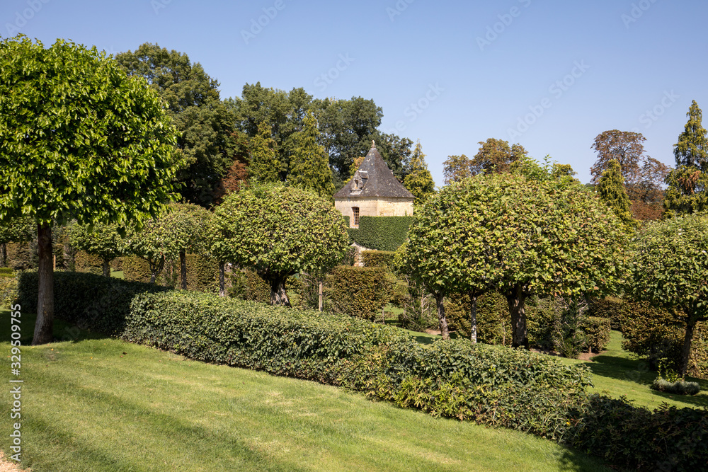 The picturesque Jardins du Manoir d Eyrignac in Dordogne. France