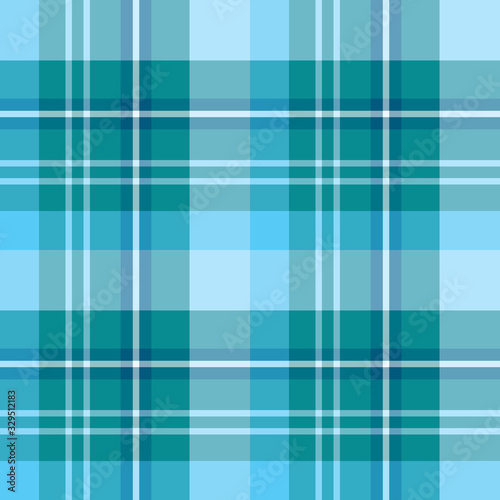 Seamless pattern in great blue colors for plaid, fabric, textile, clothes, tablecloth and other things. Vector image.