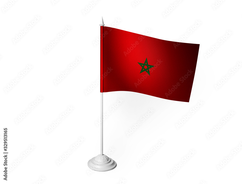 World desk flag waving 3D rendering isolated white background World desk flag waving 3D rendering isolated white background