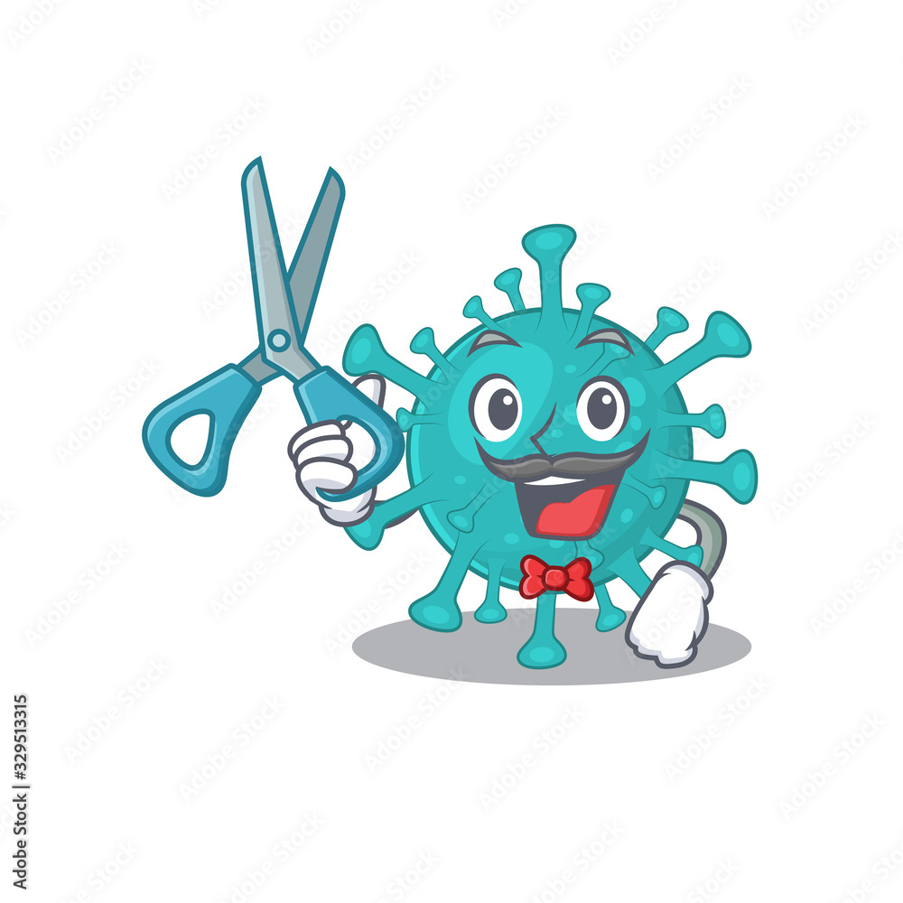 Cool Barber corona zygote virus mascot design style