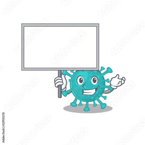 Corona zygote virus cute cartoon character bring a board