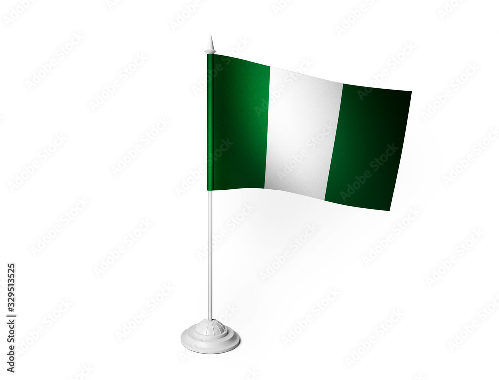 World desk flag waving 3D rendering isolated white background World desk flag waving 3D rendering isolated white background