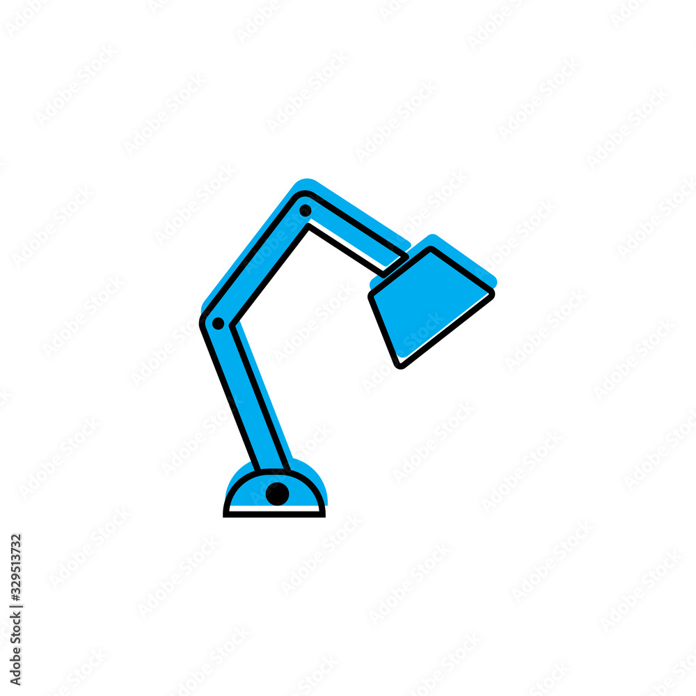 Desk lamp flat icon. Design template vector Desk lamp flat icon. Design template vector