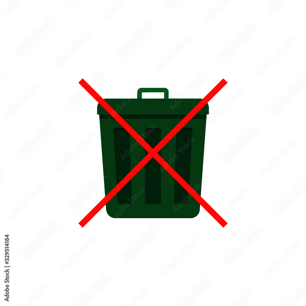 Don`t throw trash, Recycle bin sign icon isolated on white background Don`t throw trash, Recycle bin sign icon isolated on white background