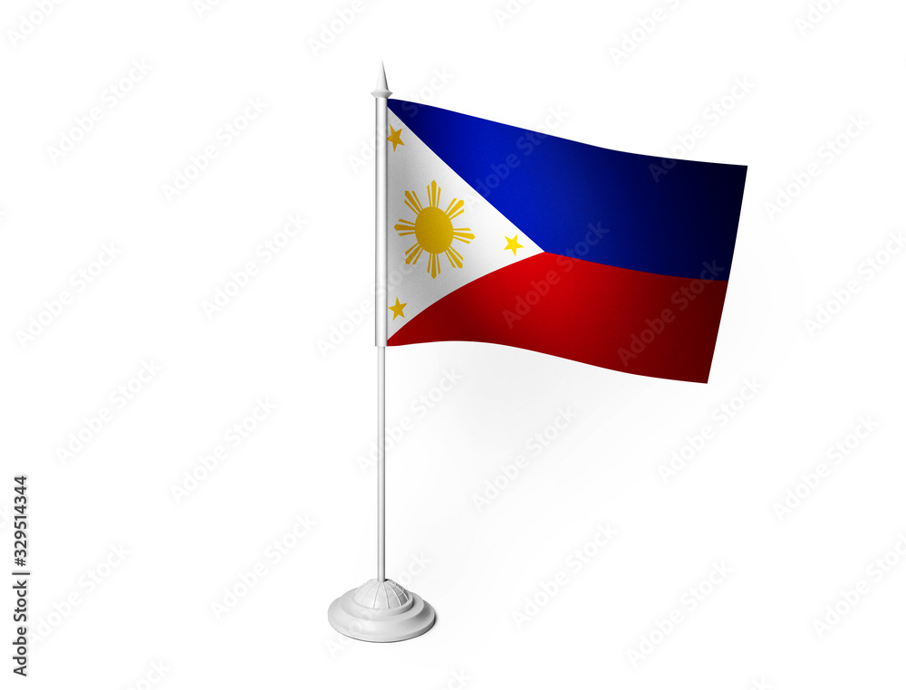 World desk flag waving 3D rendering isolated white background World desk flag waving 3D rendering isolated white background