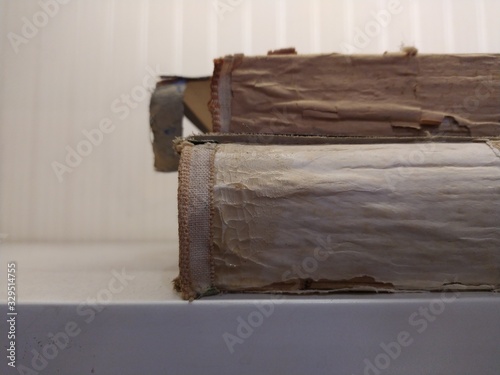 old books on the shelf