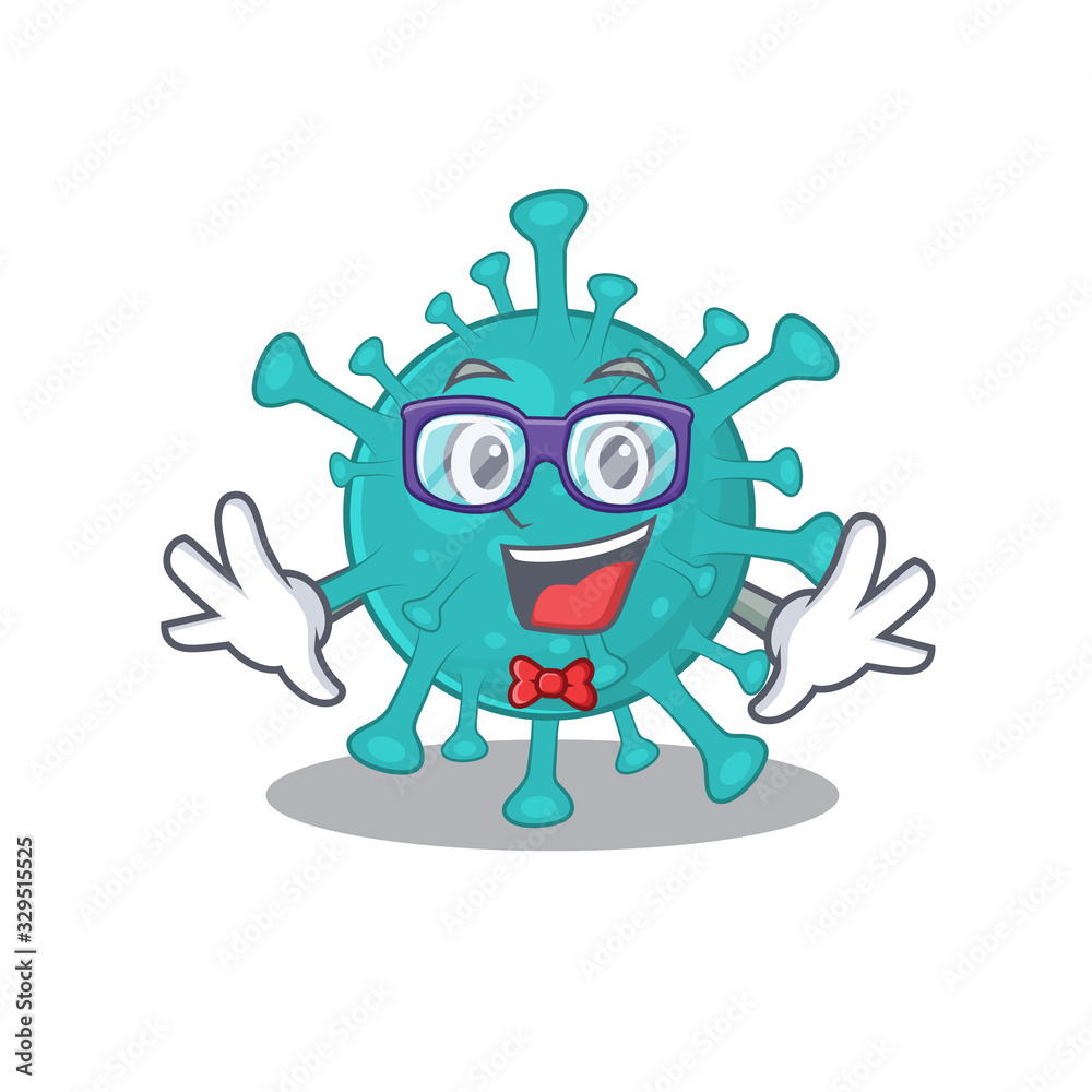 Super Funny Geek corona zygote virus cartoon character design