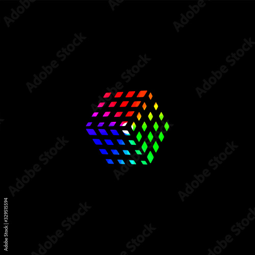squares logo abstract color spectrum design