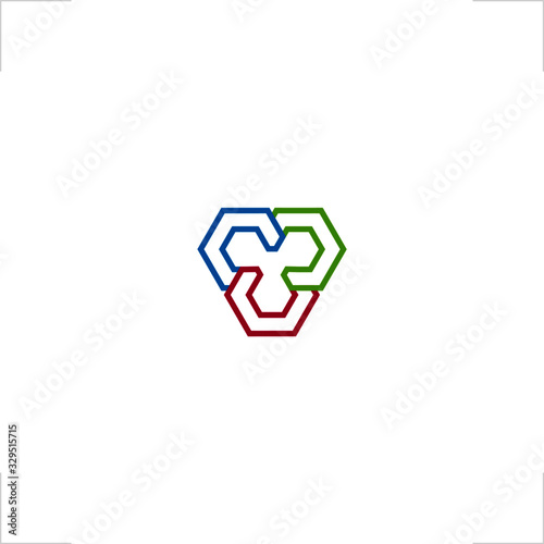 abstract C letter logo connected chain design