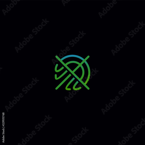 abstract circle lines design jellyfish logo