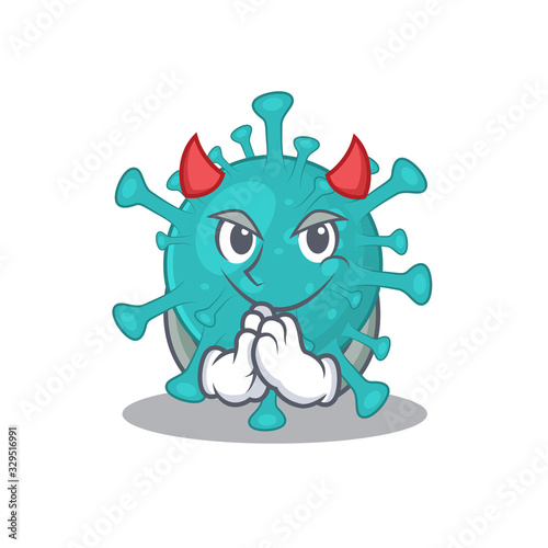 A picture of corona zygote virus in devil cartoon design