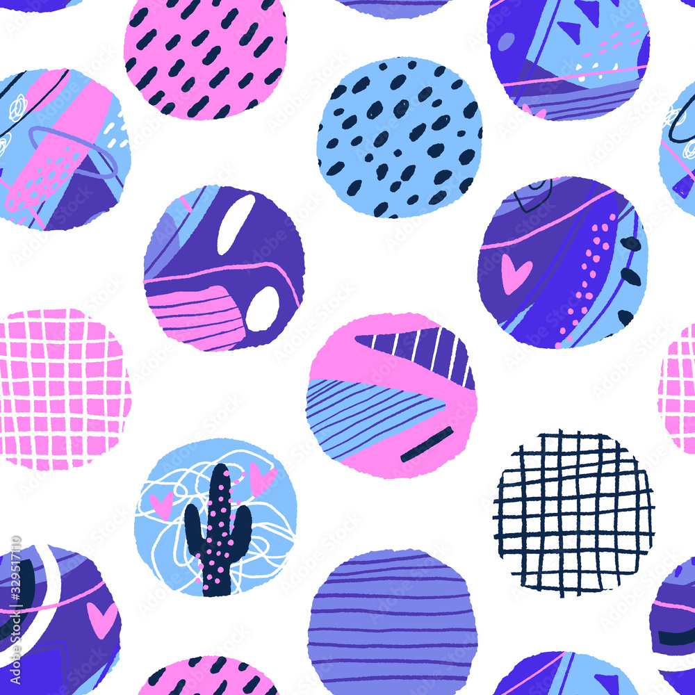 Polka dot seamless pattern. Abstract textured circle elements. Modern vector background Polka dot seamless pattern. Abstract textured circle elements. Modern vector background