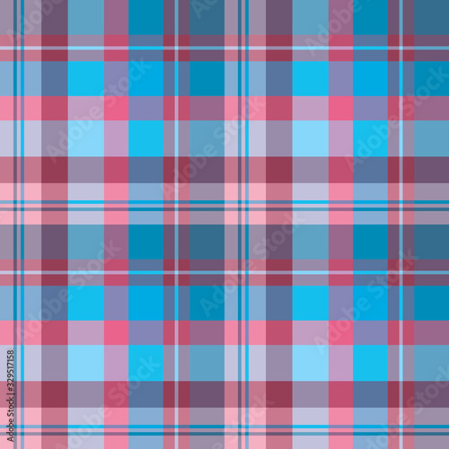 Seamless pattern in great pink and blue colors for plaid, fabric, textile, clothes, tablecloth and other things. Vector image.