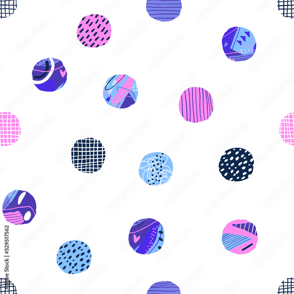 Polka dot seamless pattern. Abstract textured circle elements. Modern vector background Polka dot seamless pattern. Abstract textured circle elements. Modern vector background