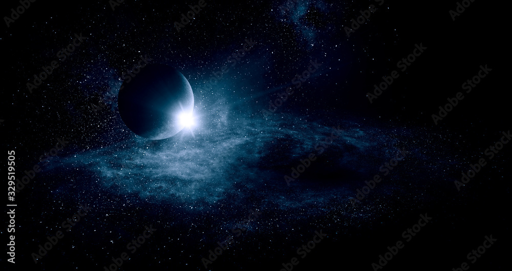 Fototapeta premium Image of outer space. . Mixed media