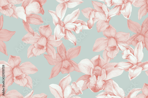 Orchids seamless pattern. Kitchen panel concept