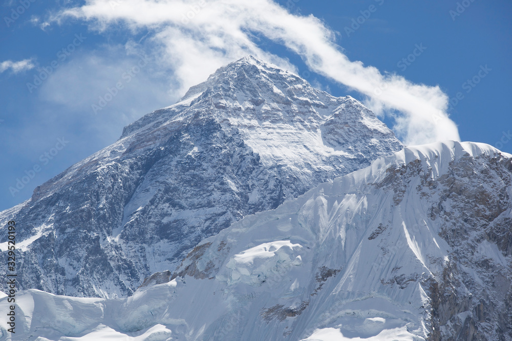 Mount Everest. World Highest Mountain 8848 meters. Himalaya Mountain Range. Nepal.