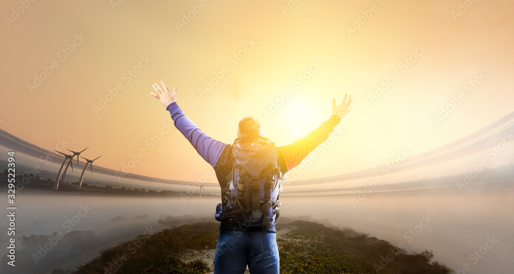 Young traveler exploring the world concept Young traveler exploring the world concept