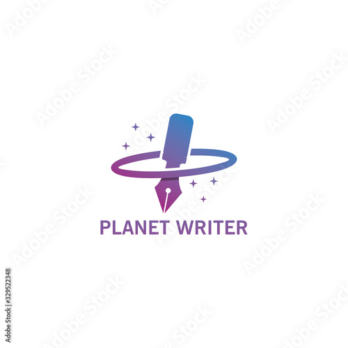 Planet Writer Logo Template Design