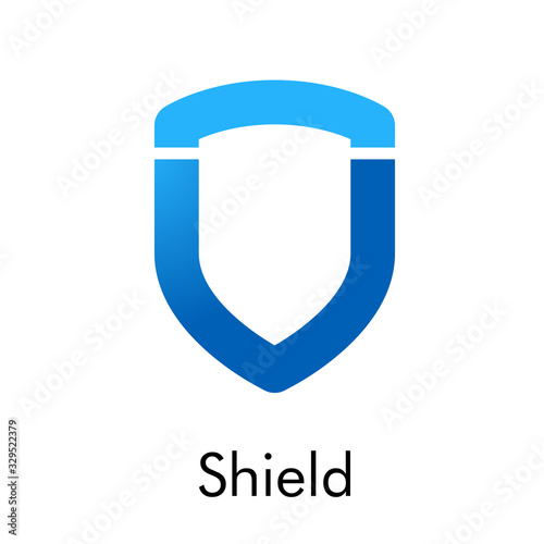 Logotipo con letra V como escudo en color azul