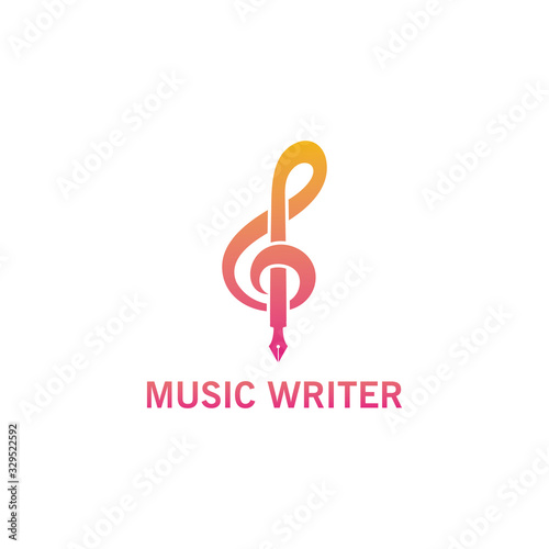 Music Writer Logo Template Design