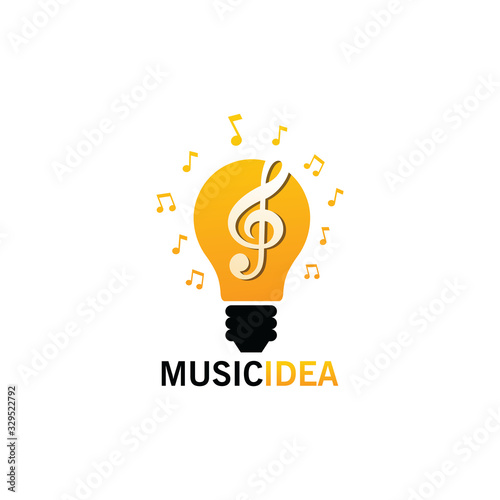 Music Bulb Idea Logo Template Design